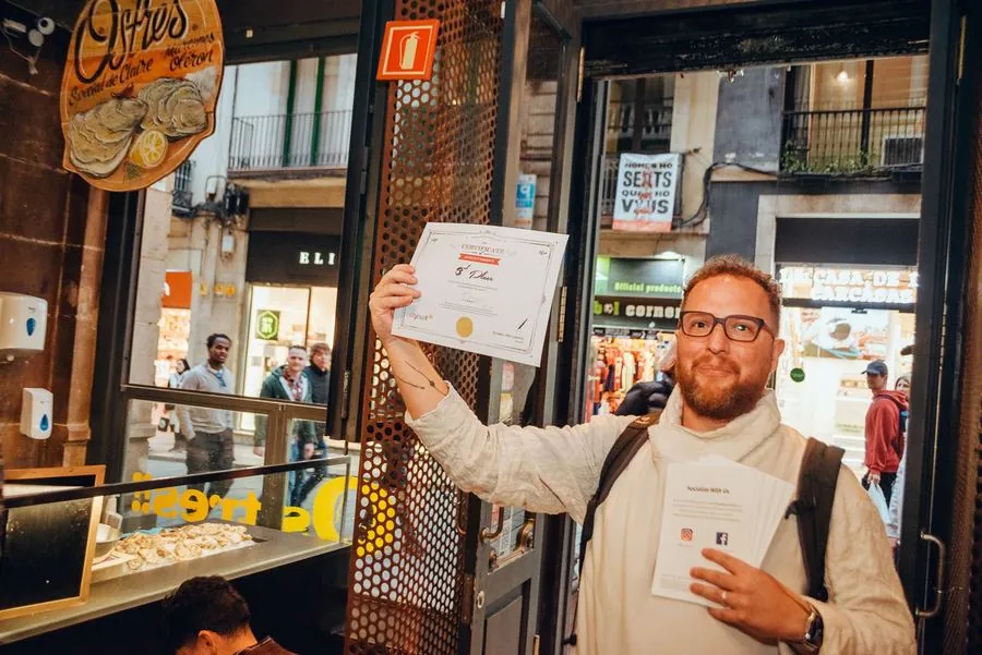 Celebrating a prize at the awards ceremony