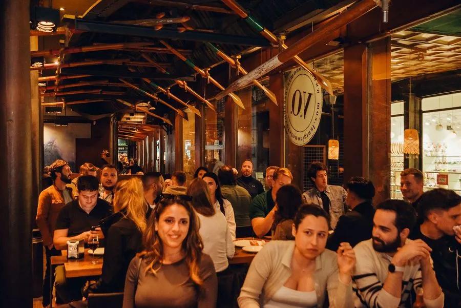 The group gathered at a historic Barcelona restaurant
